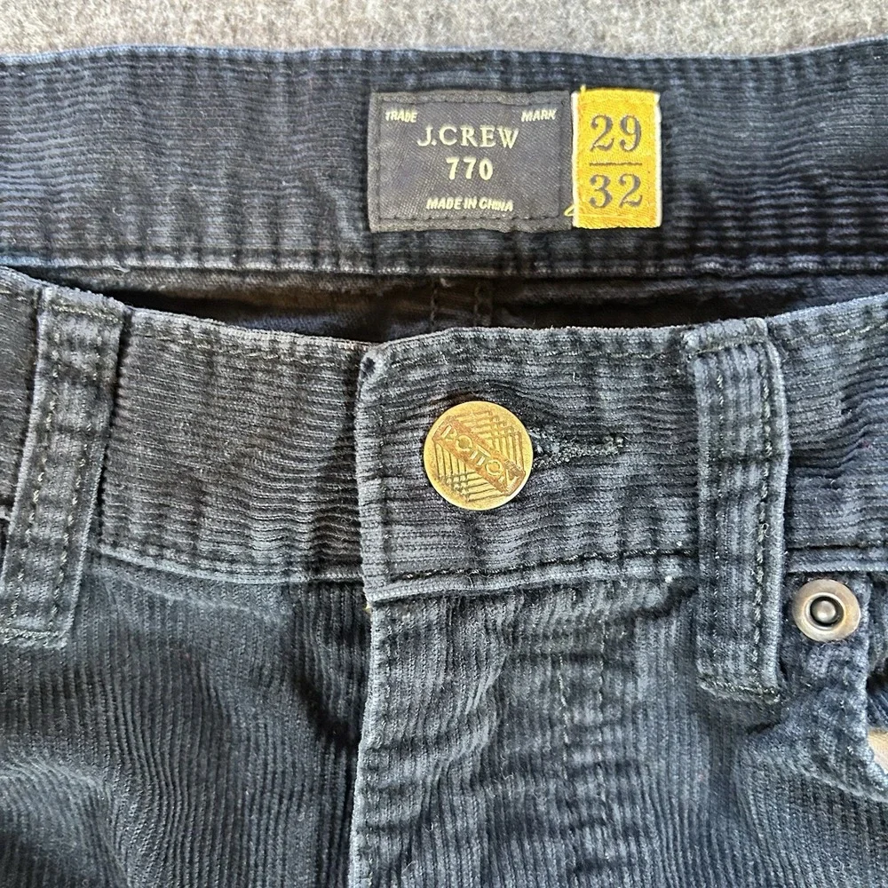 J Crew 770 Straight Leg Corduroy‎ Pants Womens 29x32 Fits 30x37 Blue Trousers
